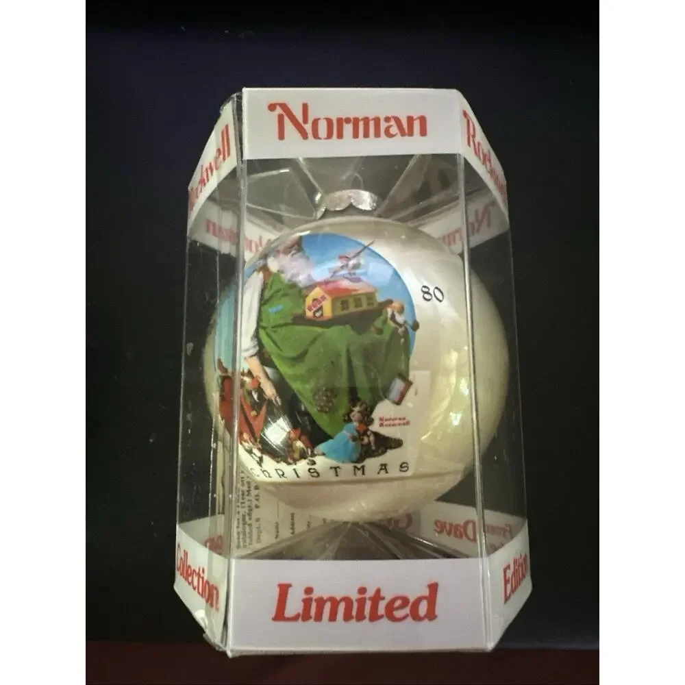 Vintage 1980 Norman Rockwell Dave Grossman Ornament Santa & Elves